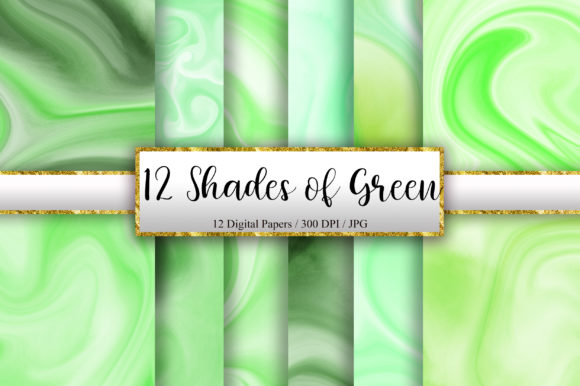 12 Shades of Green Marble Background Textures