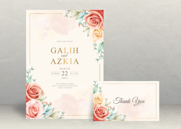 Colorful Floral Wedding Invitation Card and Print Templates
