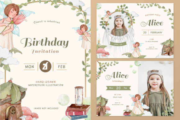 Fairy Tale Theme Birthday Invitation and Print Templates