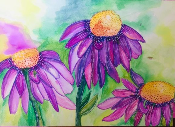 Flowers Watercolors for You and Brushes