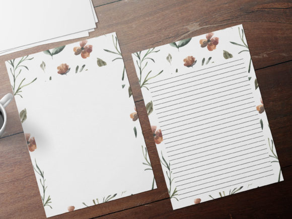 Minimal Flowers, Botanical Stationery Print Templates