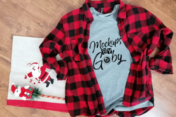 Mockups Grey T-shirt, Buffalo Plaid T-Shirts