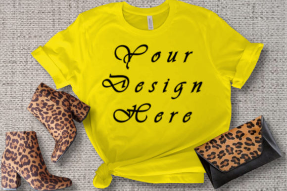 Mockups Yellow Bella Canvas Shirt T-Shirts