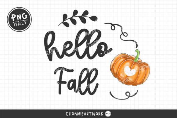 Painted Hello Fall and Pumpkin Print Templates