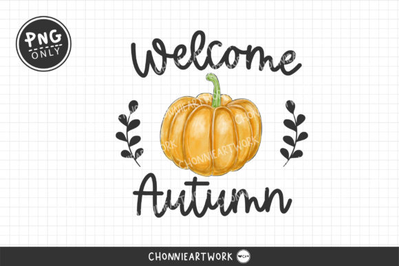 Painted Welcome Autumn and Pumpkin Print Templates