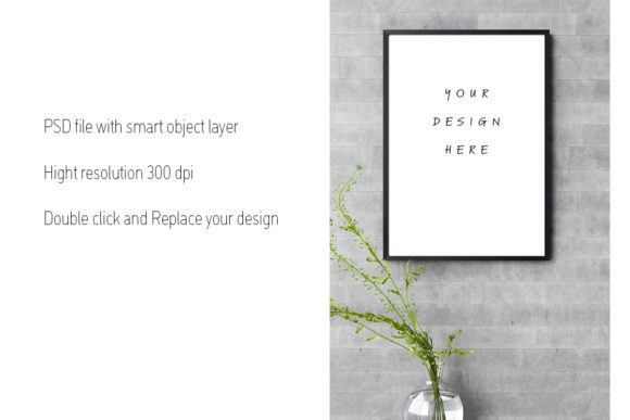 Portrait Poster Frame Mockup 1 for Branding and Frames Amp
