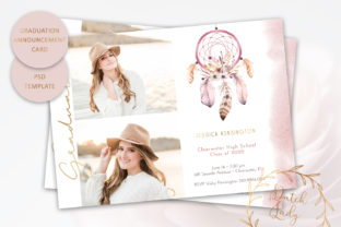 PSD Graduation Announcement Card 10 and Print Templates