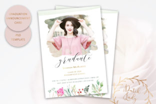 PSD Graduation Announcement Card 9 and Print Templates