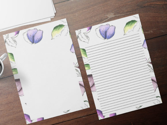 Purple Flowers Wedding Invitation Papers and Print Templates