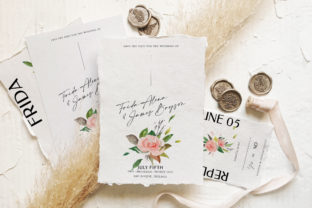 Rose Foliage Wedding Suite and Print Templates