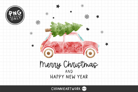 Sublimation Merry Christmas with Car