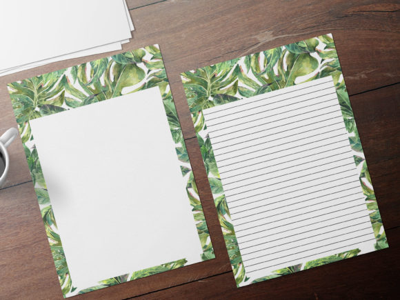 Tropical Foliage Stationery Papers and Print Templates