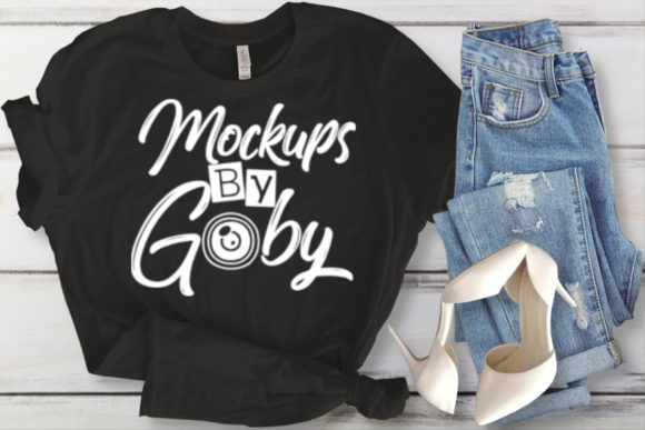 Women Black T-Shirt, White Background