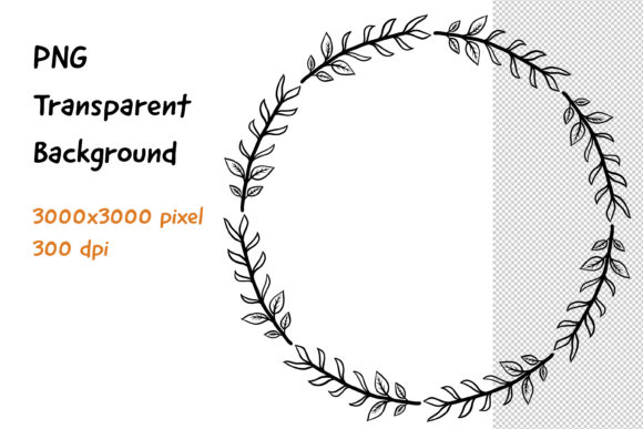 Wreath Frame Black and White -20 Decorative Elements