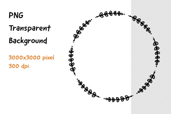 Wreath Frame Black and White -7 Decorative Elements